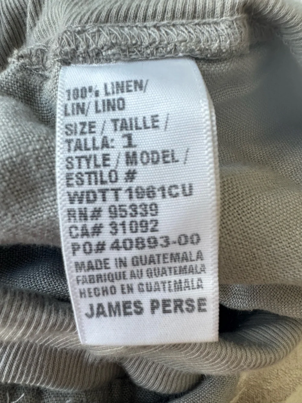 James Perse Light Gray Drawstring Linen Joggers